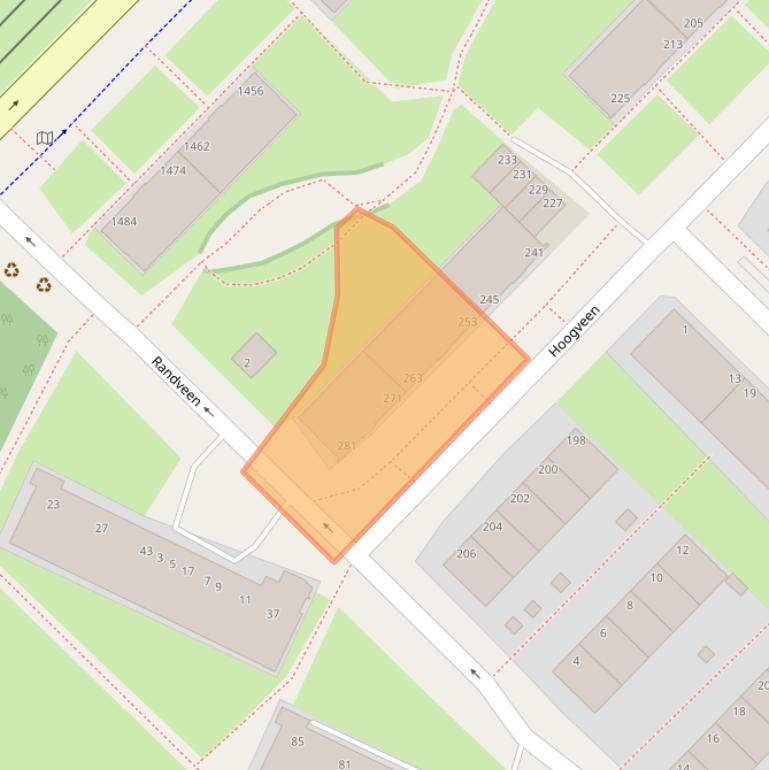 Kaart van postcodegebied 2544SR.