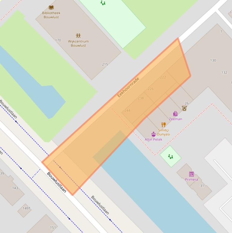 Kaart van postcodegebied 2544VG.