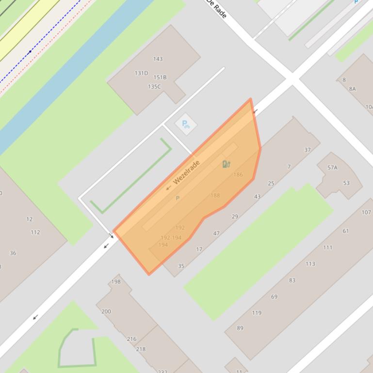 Kaart van postcodegebied 2544XE.