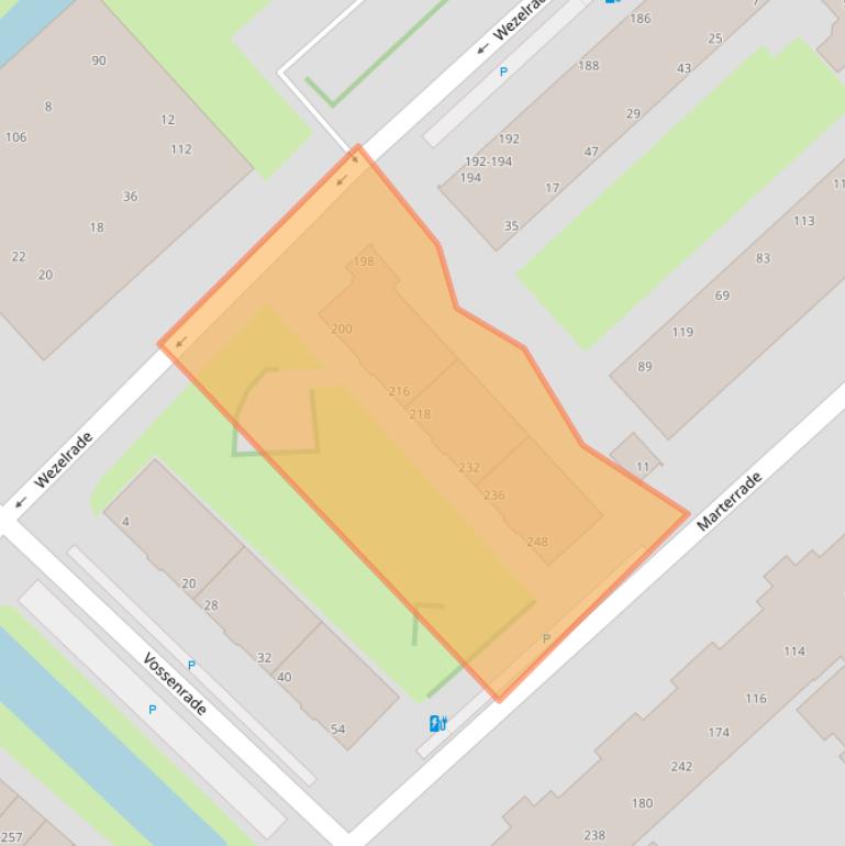 Kaart van postcodegebied 2544XG.