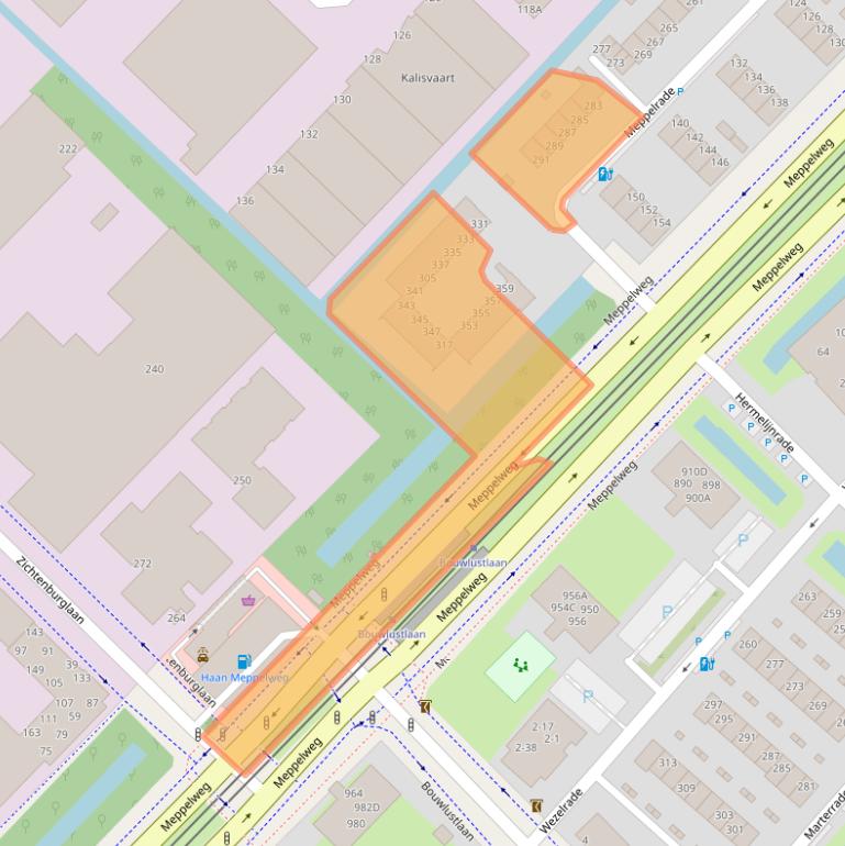 Kaart van postcodegebied 2544XS.