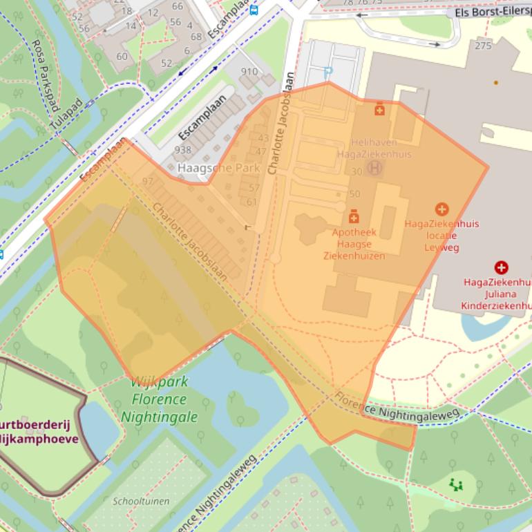 Kaart van postcodegebied 2545AB.