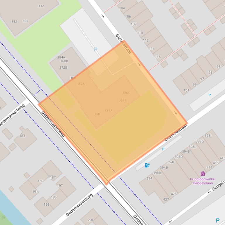 Kaart van postcodegebied 2545AK.