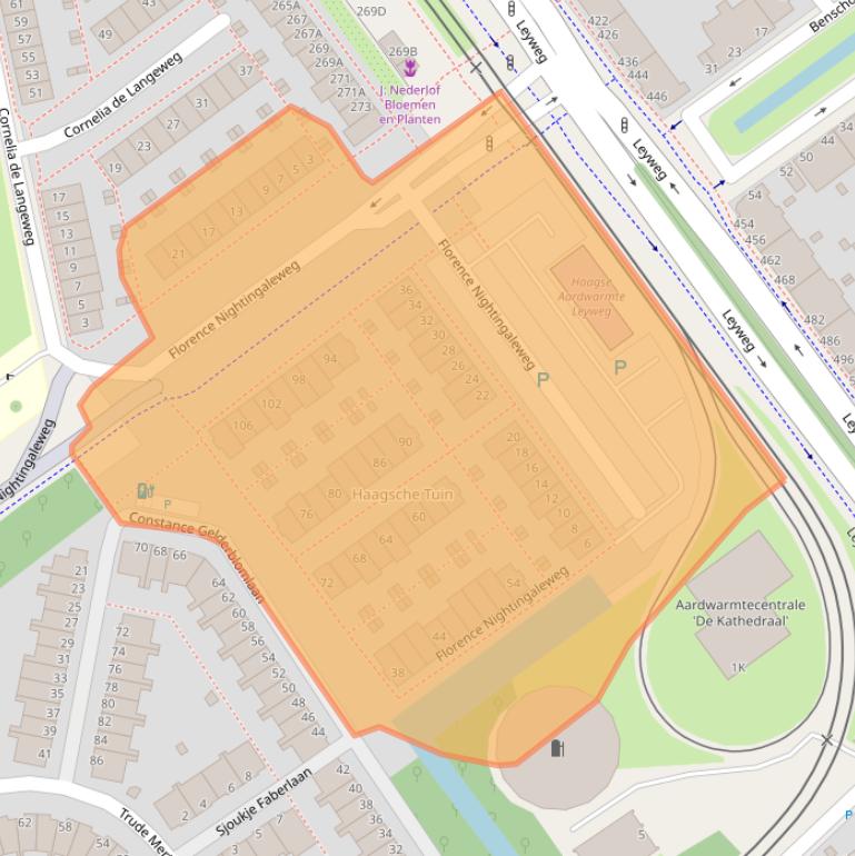 Kaart van postcodegebied 2545CD.