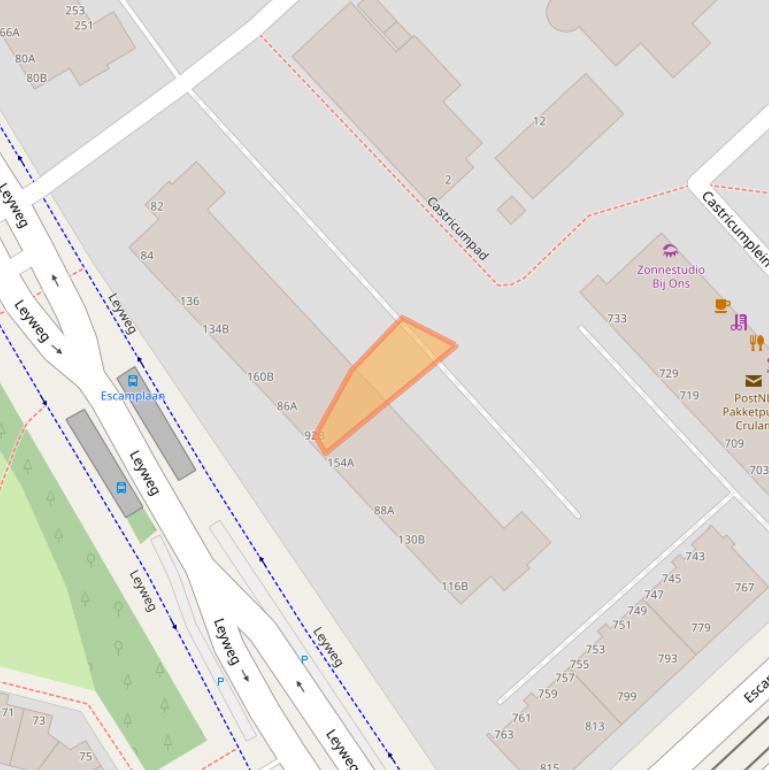 Kaart van postcodegebied 2545CS.