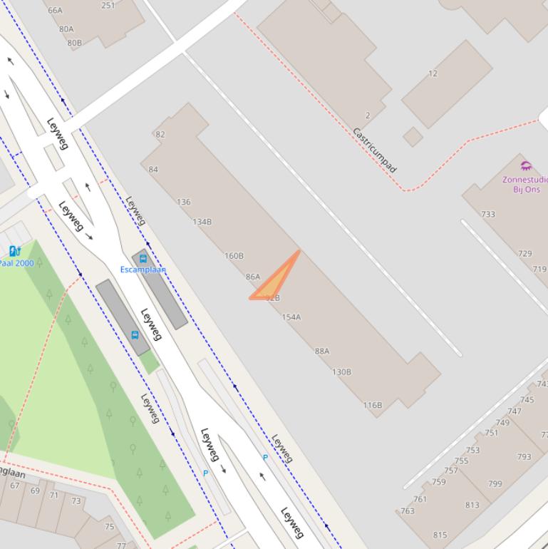 Kaart van postcodegebied 2545CW.