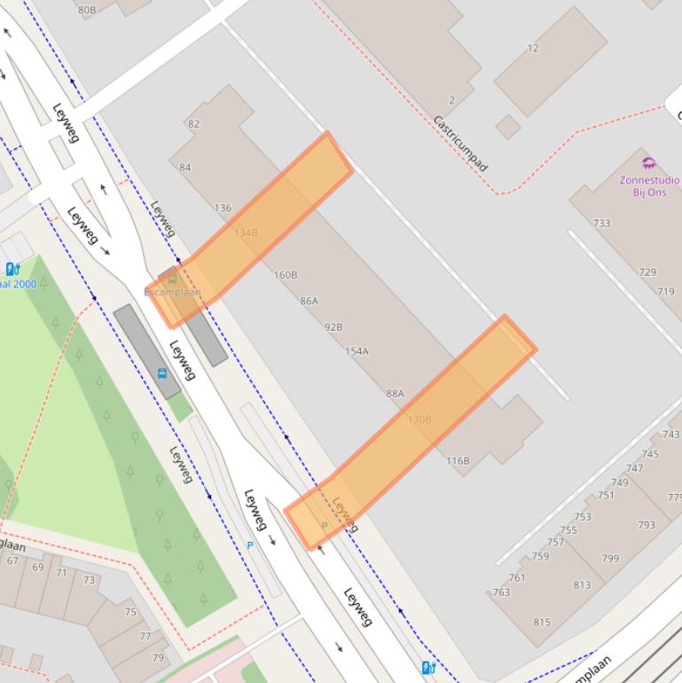 Kaart van postcodegebied 2545CX.