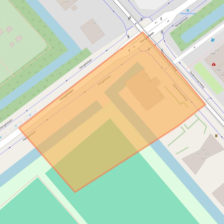 Kaart van postcodegebied 2545DD.