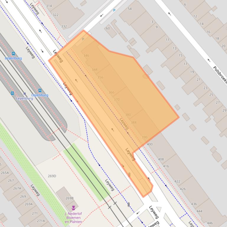 Kaart van postcodegebied 2545EE.