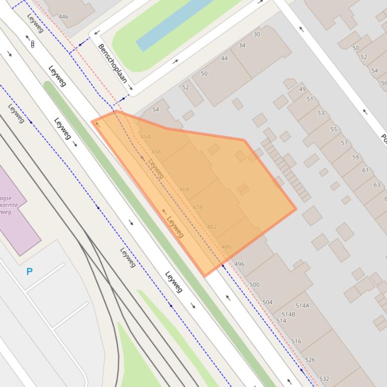 Kaart van postcodegebied 2545EH.