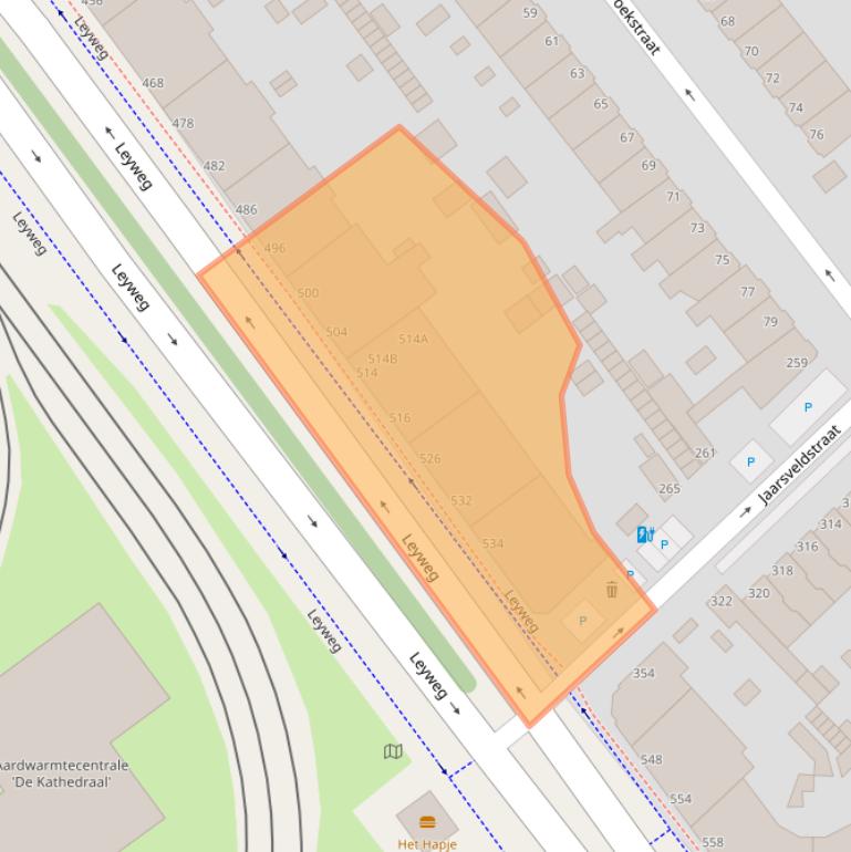 Kaart van postcodegebied 2545EJ.