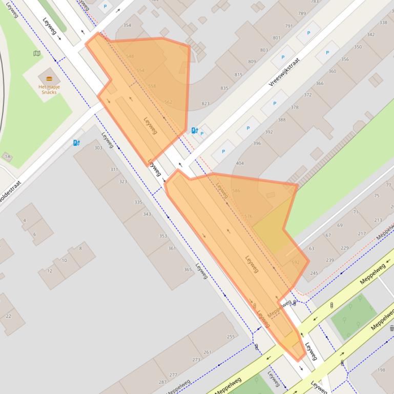 Kaart van postcodegebied 2545EK.