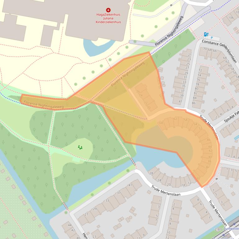 Kaart van postcodegebied 2545EN.