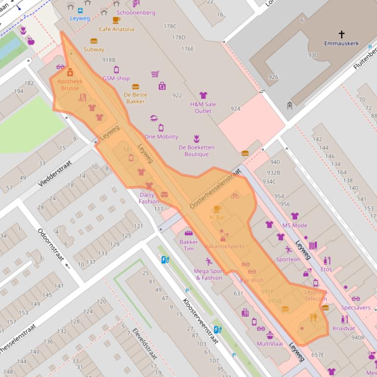 Kaart van postcodegebied 2545GH.