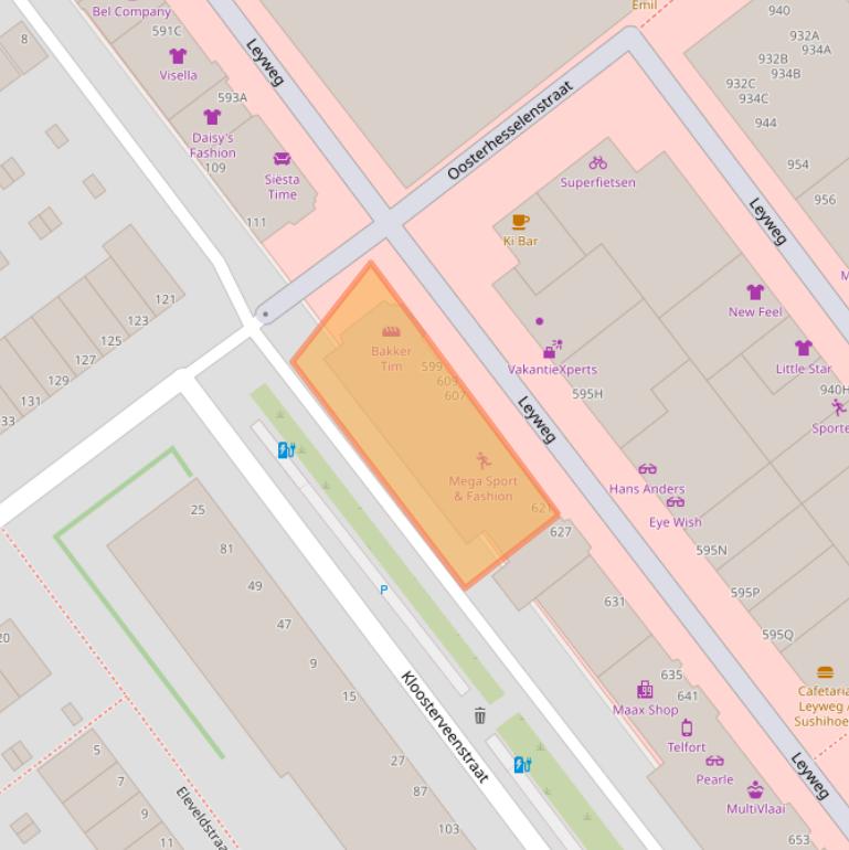 Kaart van postcodegebied 2545GJ.