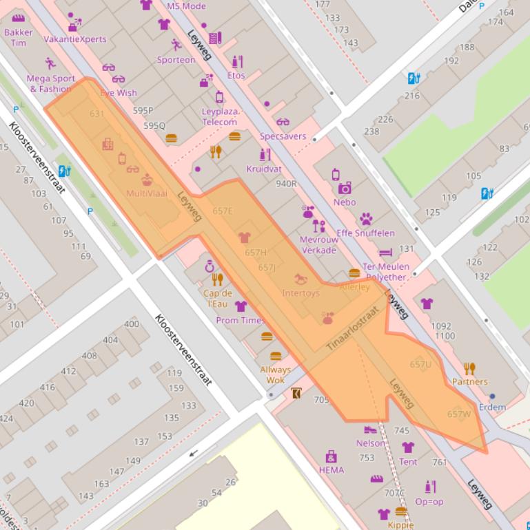 Kaart van postcodegebied 2545GK.