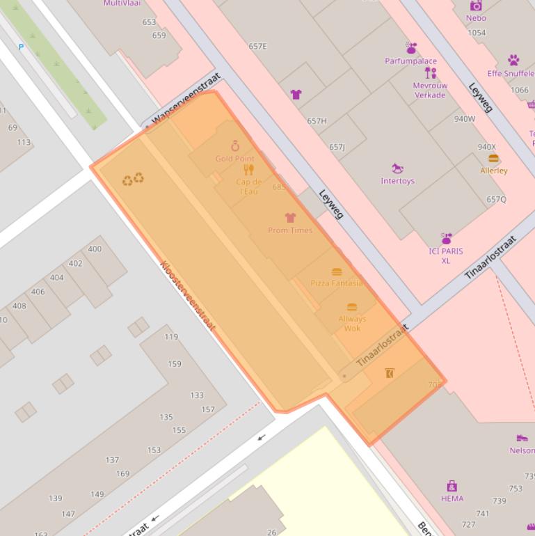 Kaart van postcodegebied 2545GL.