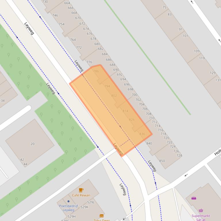 Kaart van postcodegebied 2545GR.