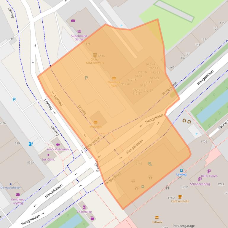 Kaart van postcodegebied 2545GT.