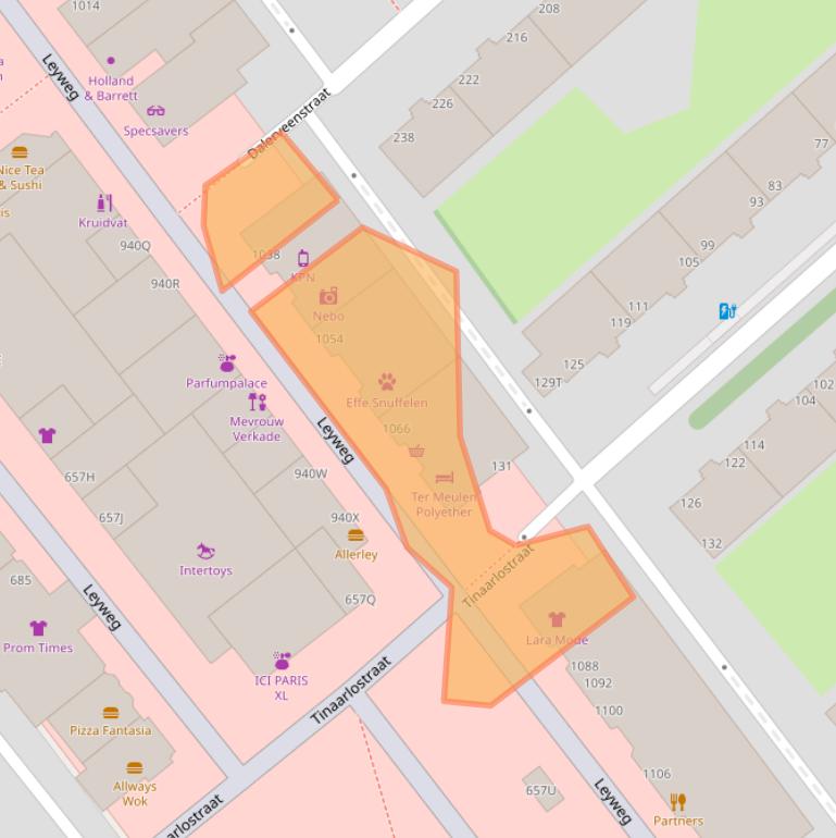 Kaart van postcodegebied 2545GX.