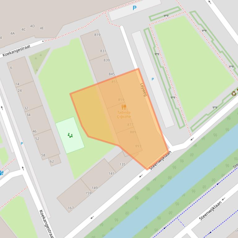 Kaart van postcodegebied 2545HB.