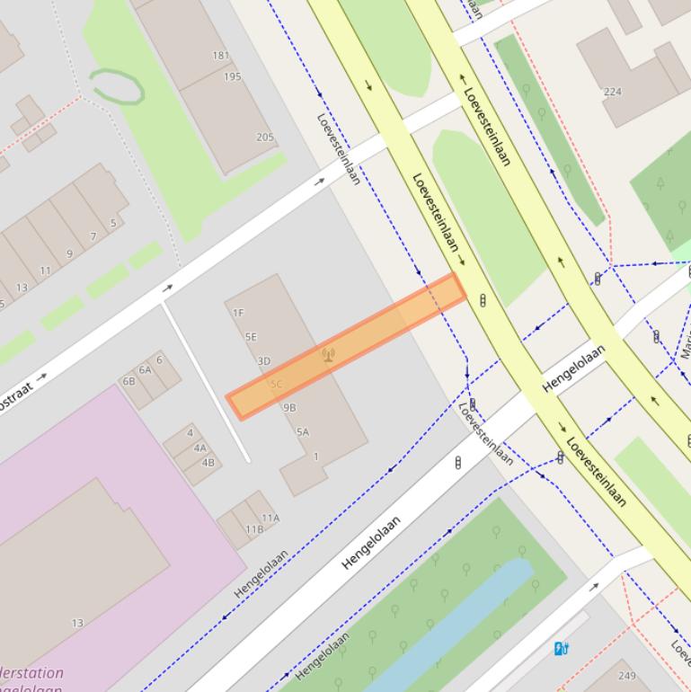 Kaart van postcodegebied 2545JA.