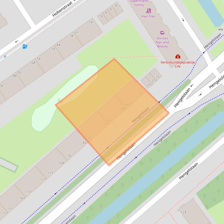 Kaart van postcodegebied 2545JC.