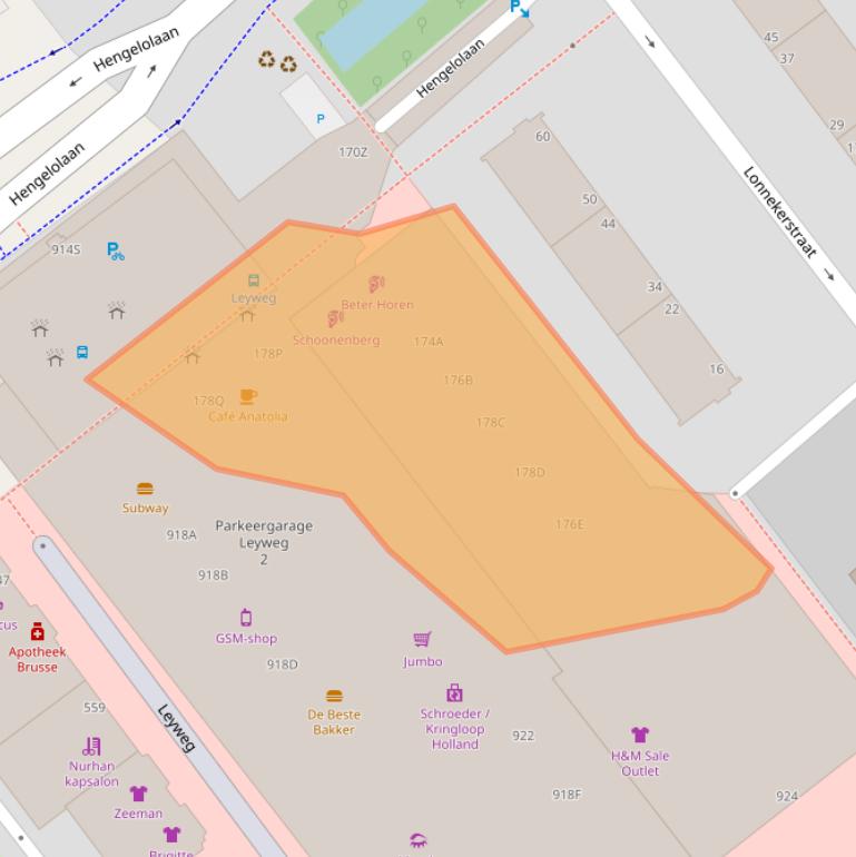 Kaart van postcodegebied 2545JT.