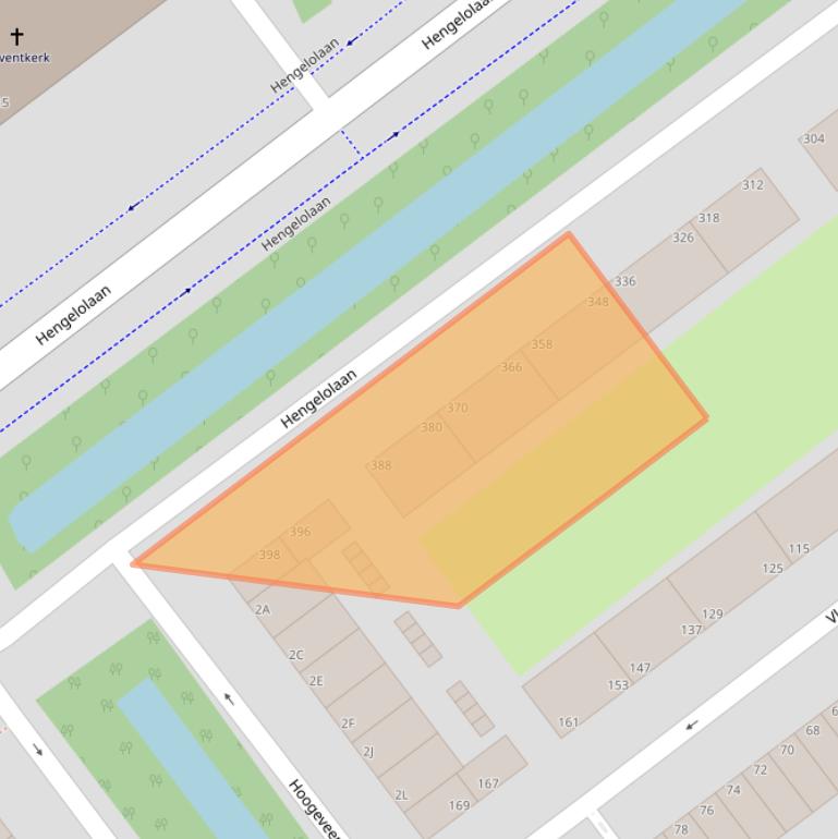 Kaart van postcodegebied 2545JZ.