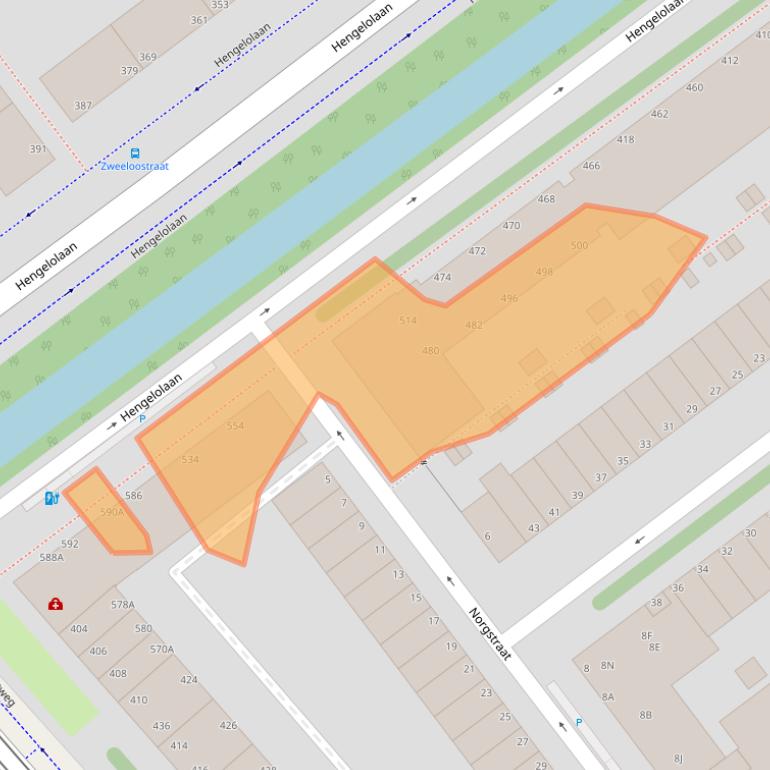 Kaart van postcodegebied 2545KC.