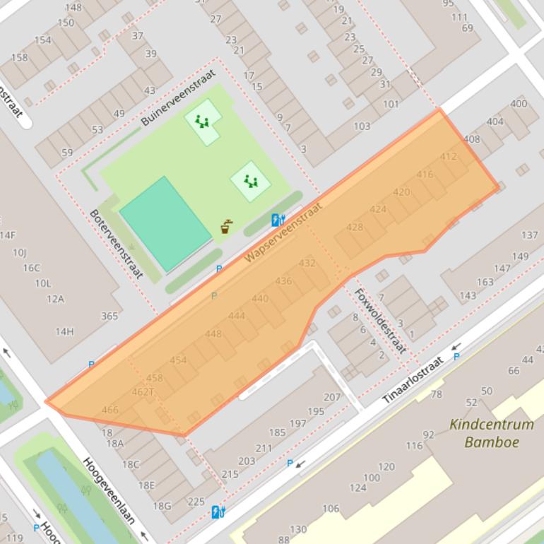 Kaart van postcodegebied 2545LL.