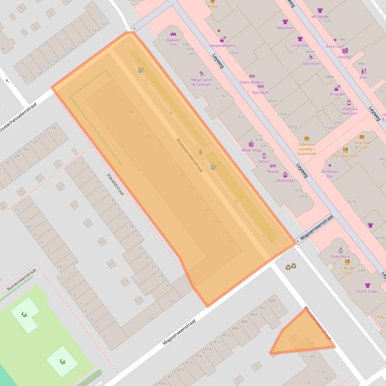 Kaart van postcodegebied 2545LP.