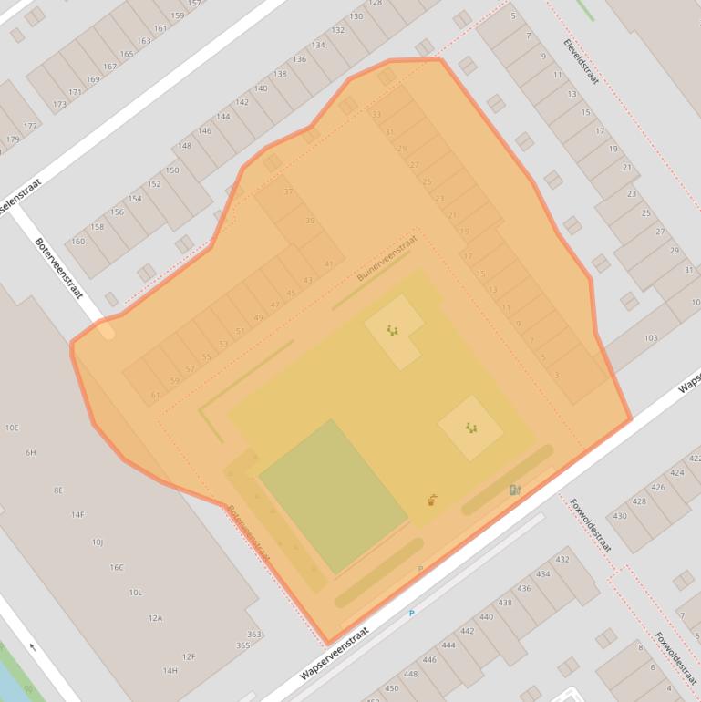 Kaart van postcodegebied 2545LR.
