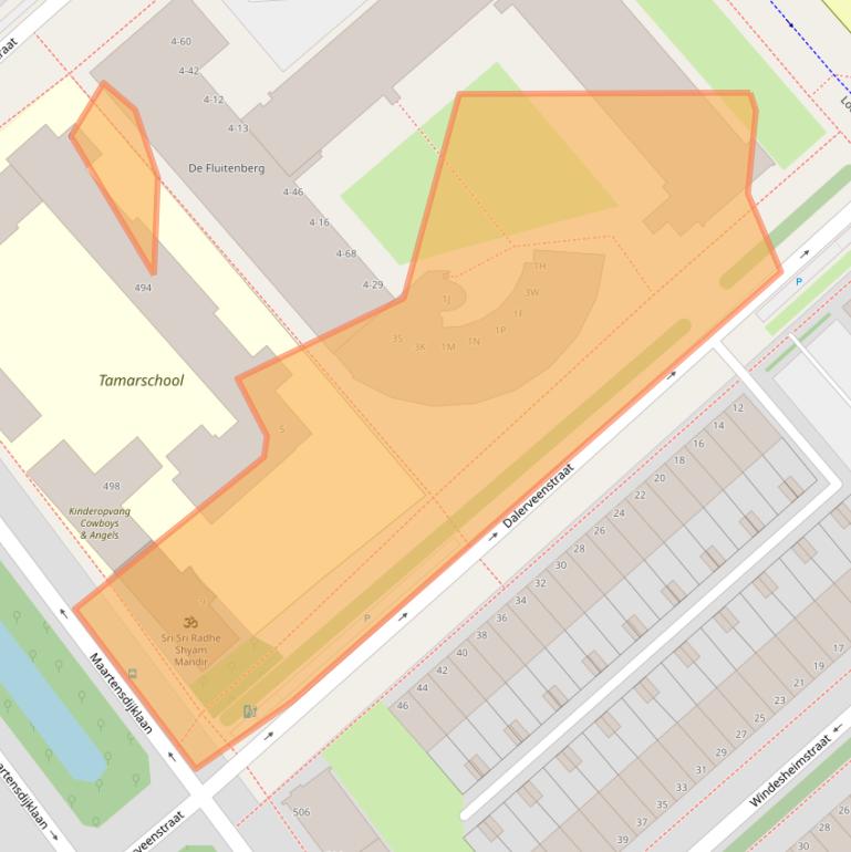 Kaart van postcodegebied 2545NA.