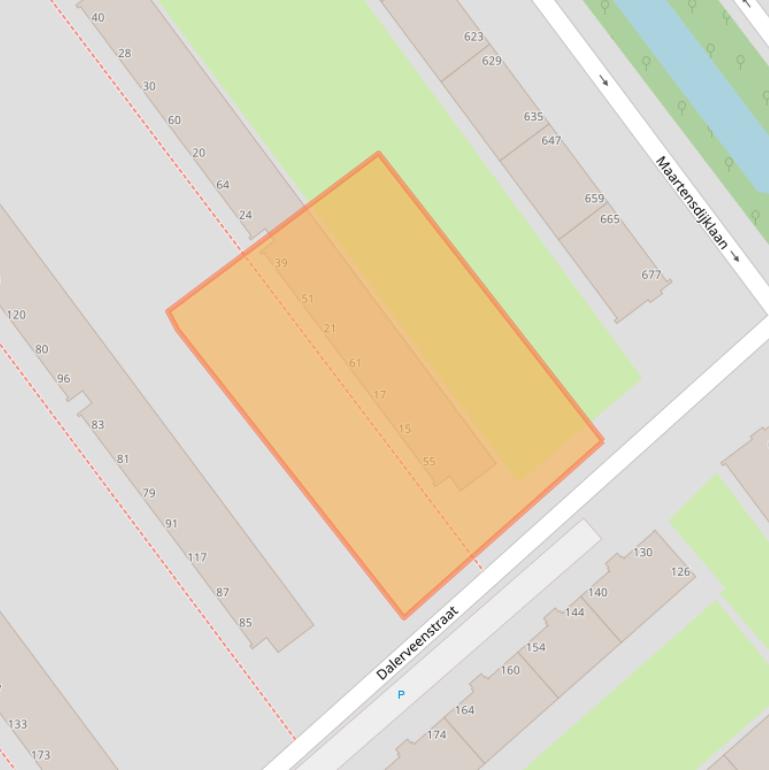 Kaart van postcodegebied 2545NB.