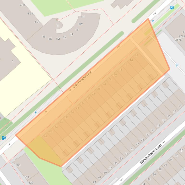 Kaart van postcodegebied 2545NE.