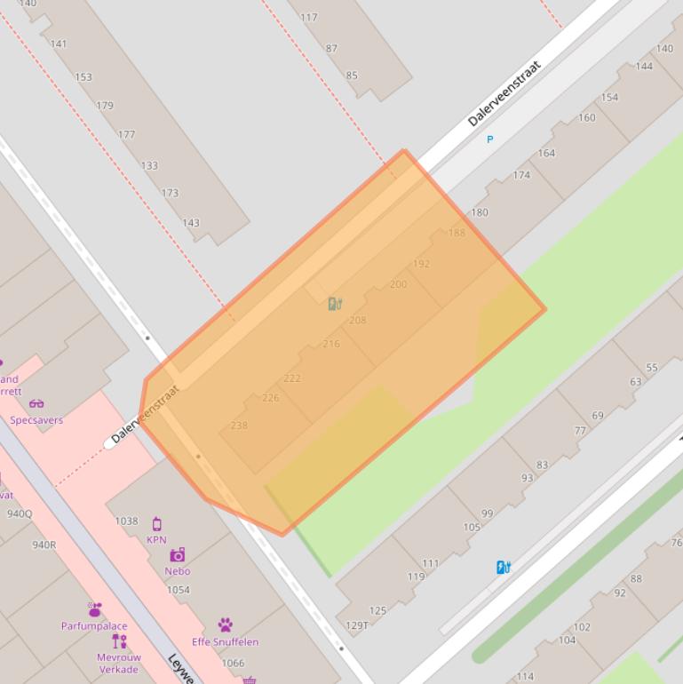 Kaart van postcodegebied 2545NJ.