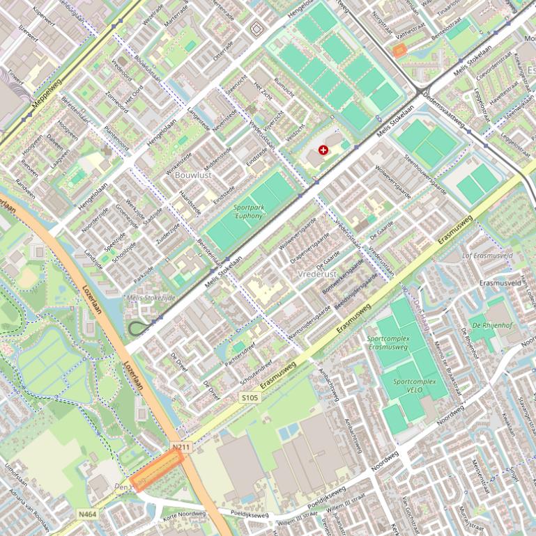 Kaart van postcodegebied 2545NS.