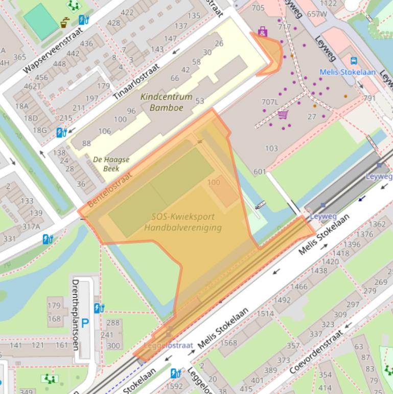 Kaart van postcodegebied 2545NT.