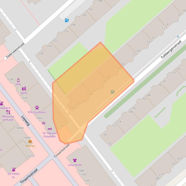 Kaart van postcodegebied 2545PJ.