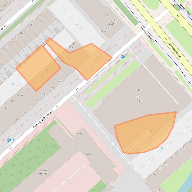 Kaart van postcodegebied 2545PN.