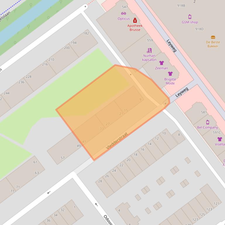 Kaart van postcodegebied 2545RH.