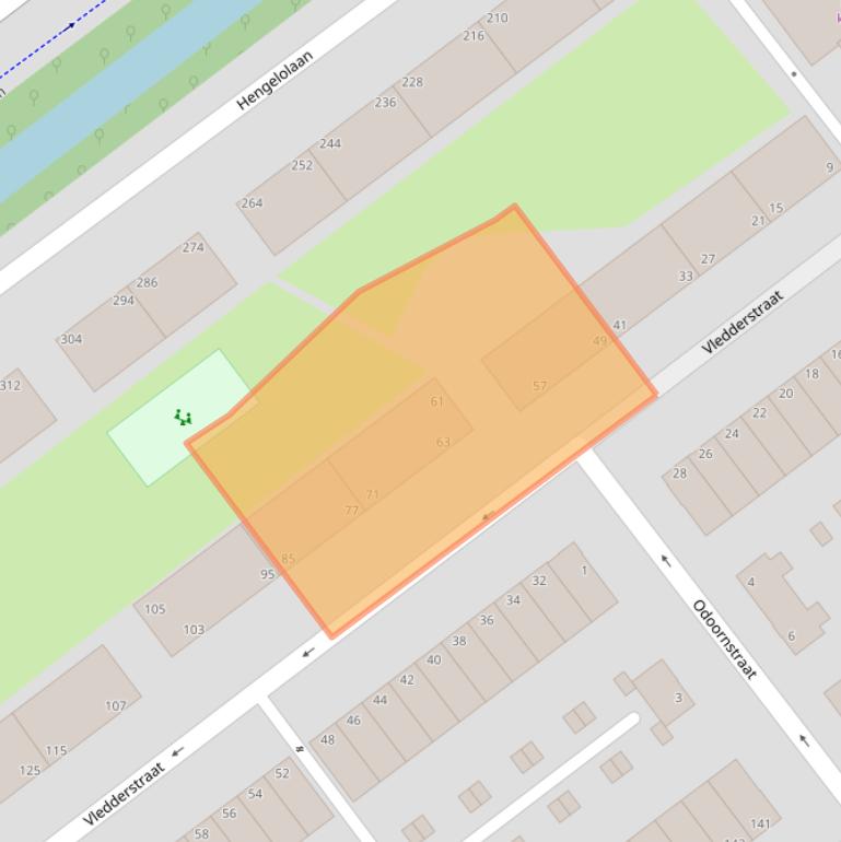 Kaart van postcodegebied 2545RJ.