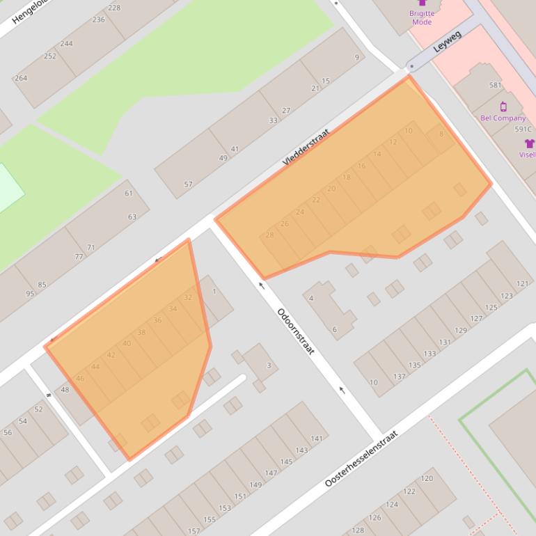 Kaart van postcodegebied 2545RN.