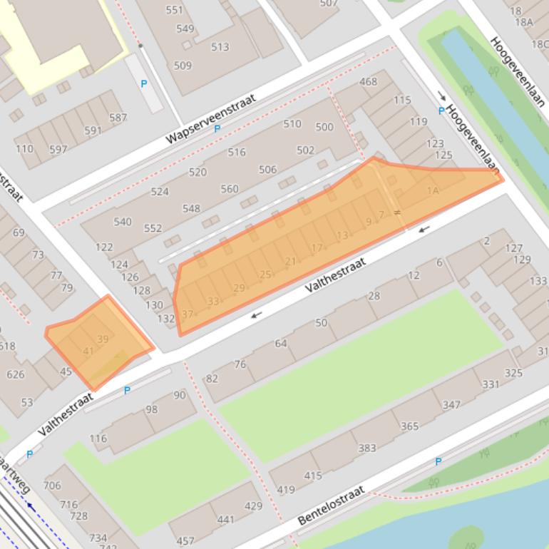 Kaart van postcodegebied 2545TA.