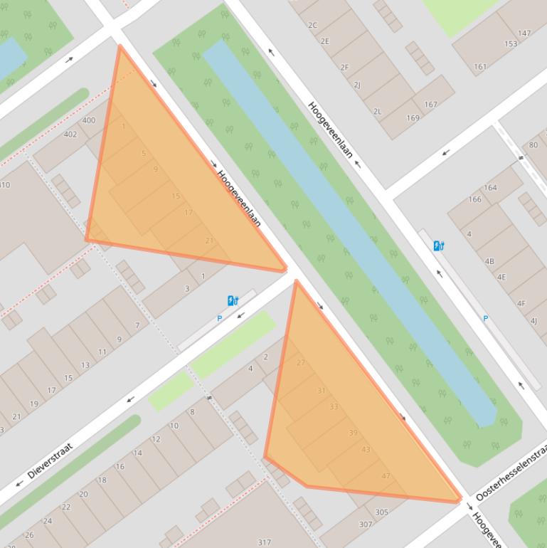 Kaart van postcodegebied 2545TE.