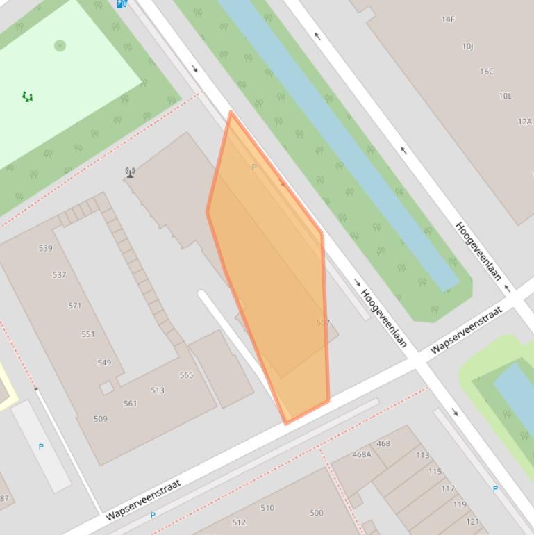 Kaart van postcodegebied 2545TG.