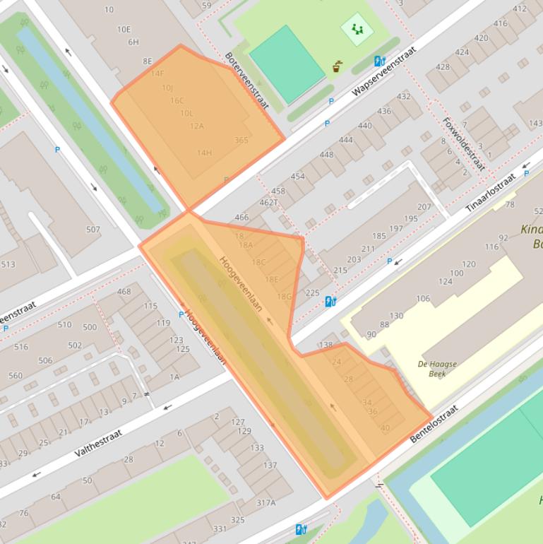 Kaart van postcodegebied 2545TP.