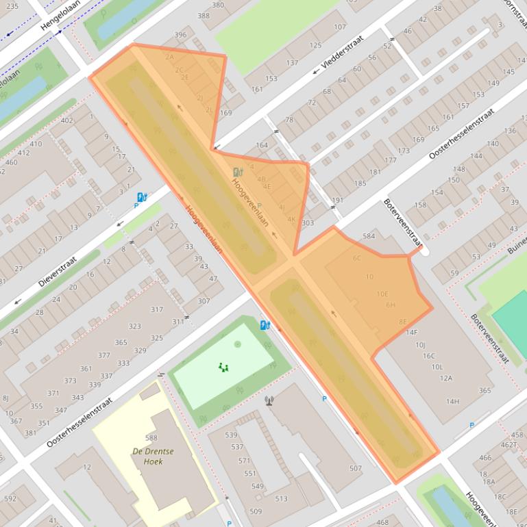 Kaart van postcodegebied 2545TR.