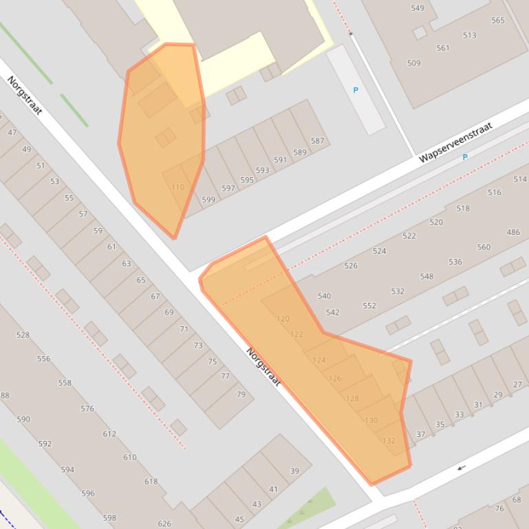 Kaart van postcodegebied 2545TW.